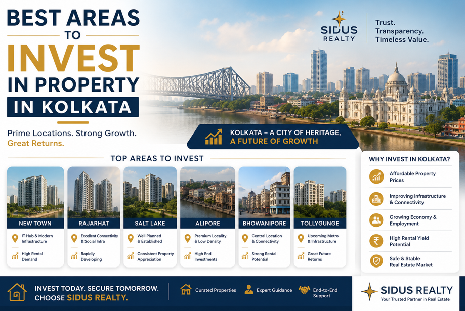 best areas to invest in properties in kolkata sidus realty