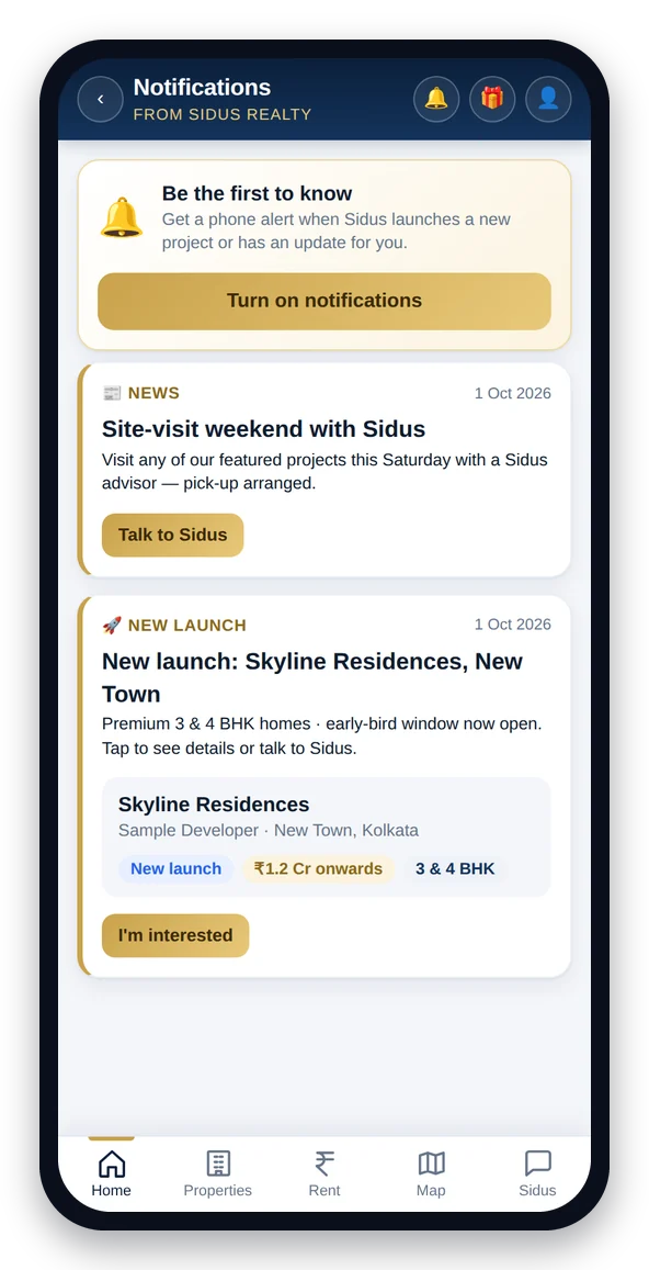 Dhruva notifications screen